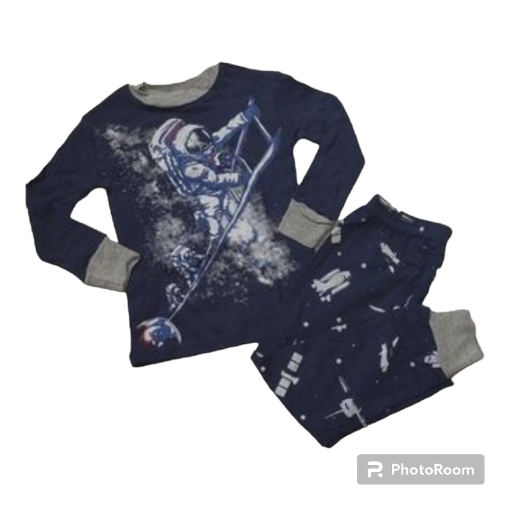 4/$20 Dolphin & Fish Brand Toddler Boys Space Theme Pajama Set Size 2T  NWOT